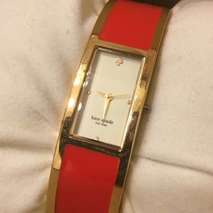 KATE SPADE RED BANGLE WATCH
